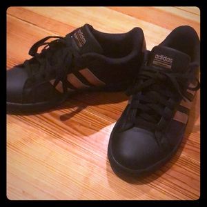 Black and rose gold adidas